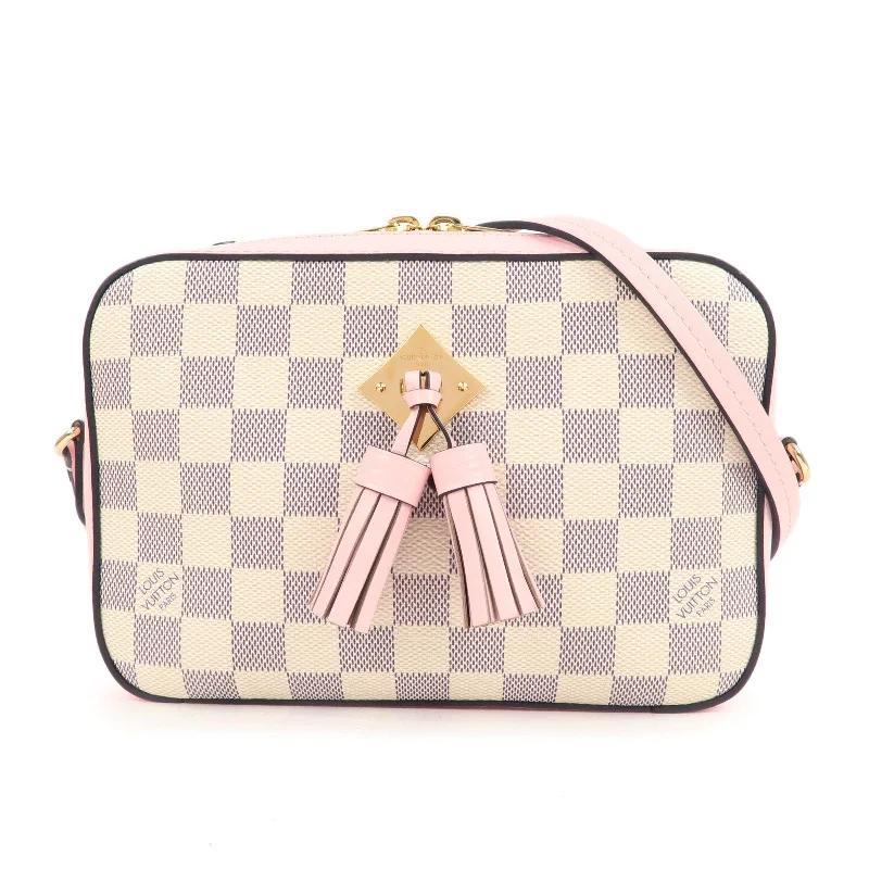 Louis Vuitton Damier Azur Saintonge Shoulder Bag Pink N40155