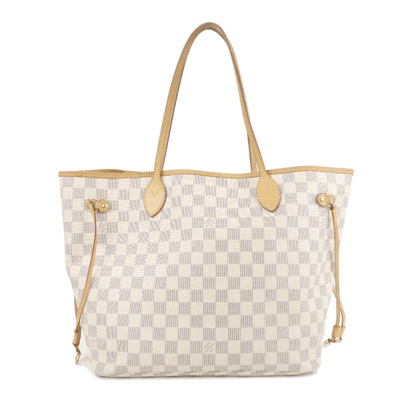 Louis Vuitton Damier Azur Neverfull MM Tote Bag Hand Bag N51107