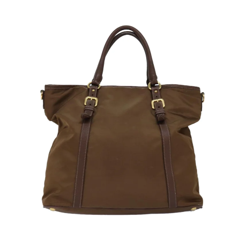 PRADA Tote Bag Nylon 2way Brown  ki4513