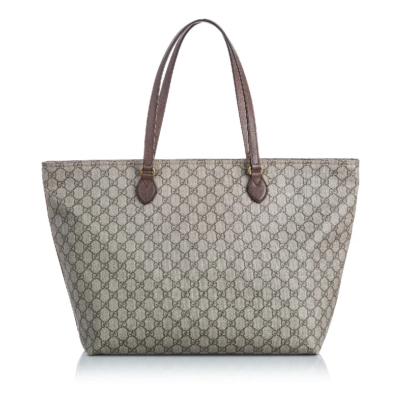 Gucci Brown GG Supreme Large Ophidia Soft Tote ITALY