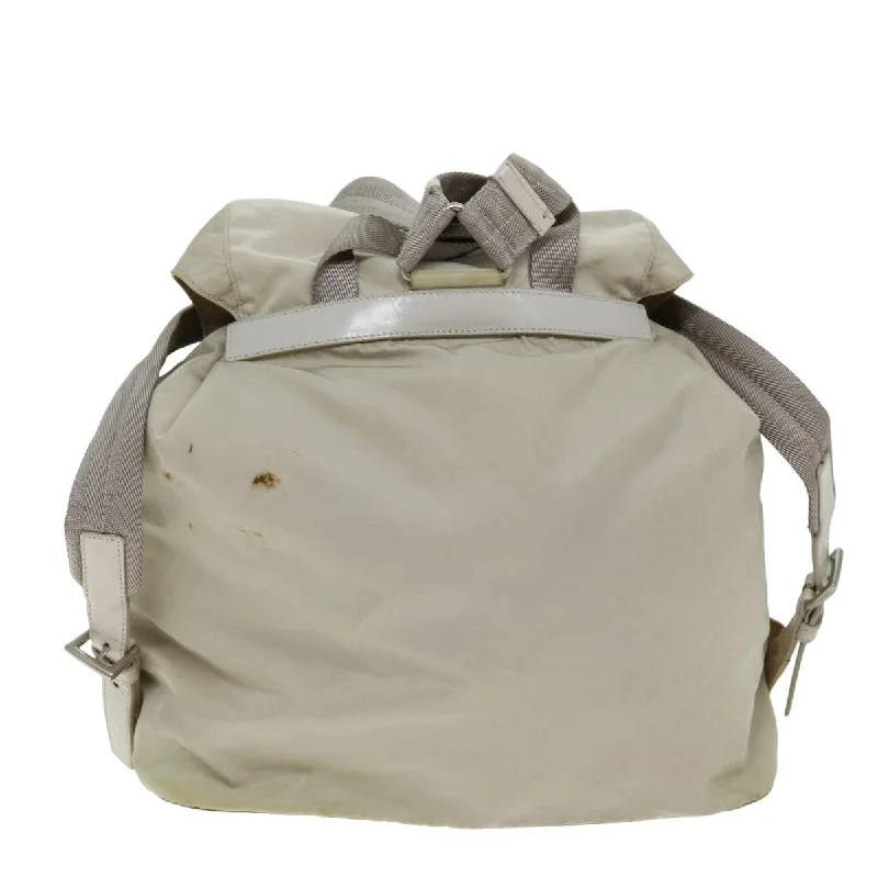 PRADA Backpack Nylon Cream  75340