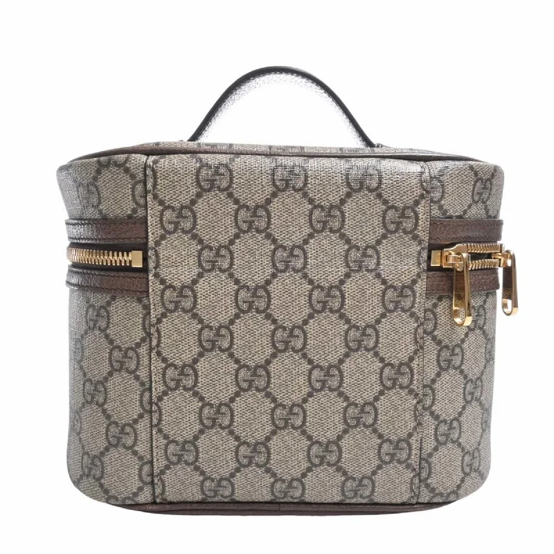 GUCCI Ophidia GG Supreme Tick Case Vanity Bag 611001 Beige Brown Women's