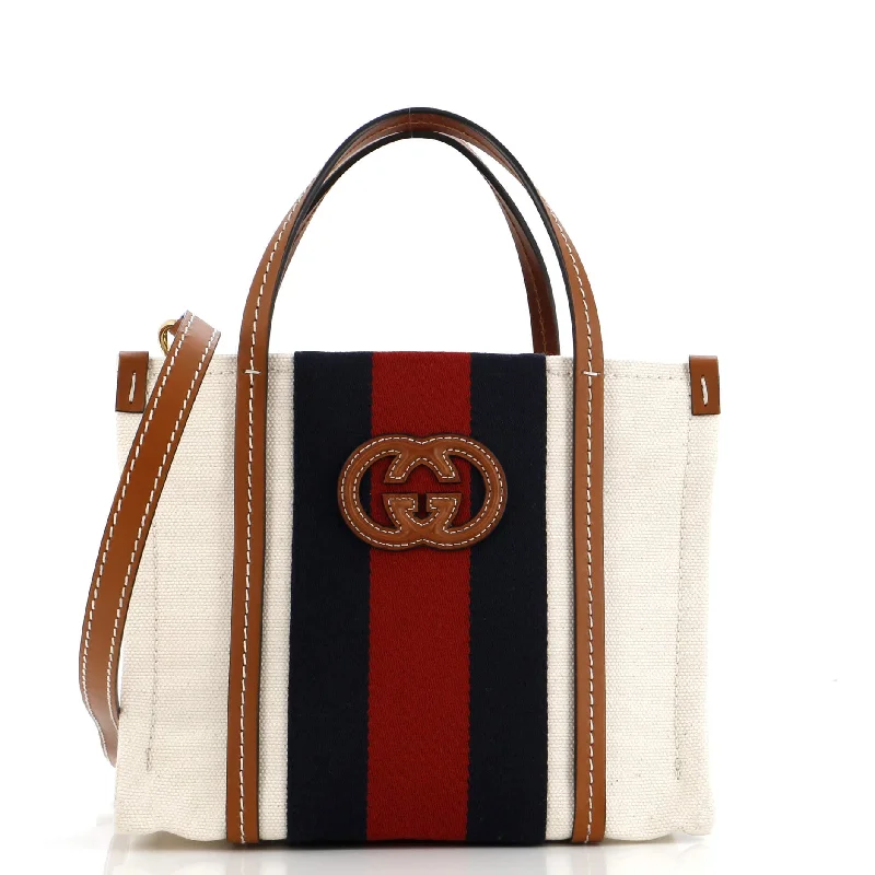 Interlocking G Web Tote Canvas Mini