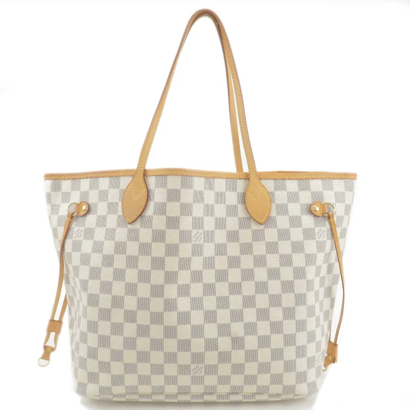 Louis Vuitton Damier Azur Neverfull MM Tote Bag Hand Bag N51107