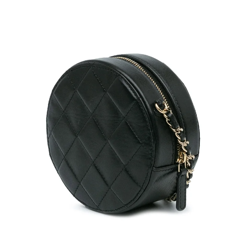 Chanel CC Quilted Lambskin Round Clutch with Chain (vxtHcs)