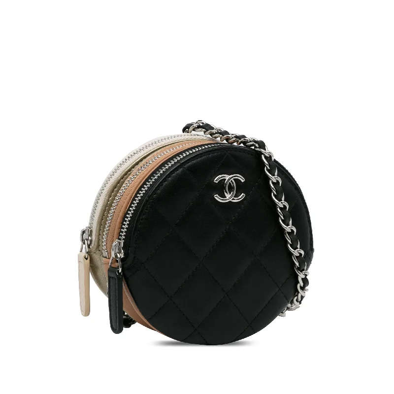 Chanel CC Round Triple Zip Crossbody Bag (kLY0yh)