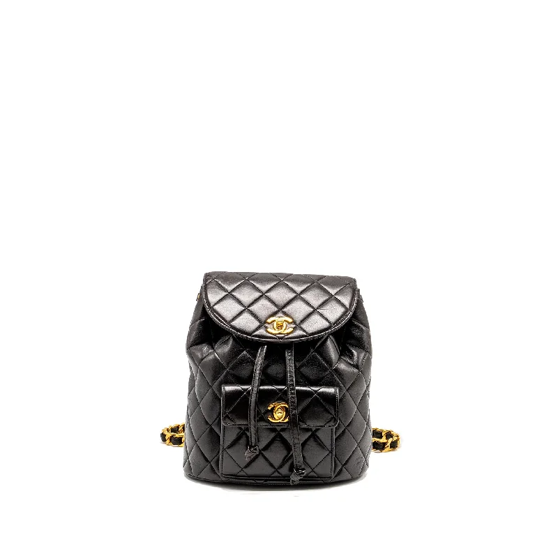 Chanel Vintage Duma Backpack Lambskin Black GHW