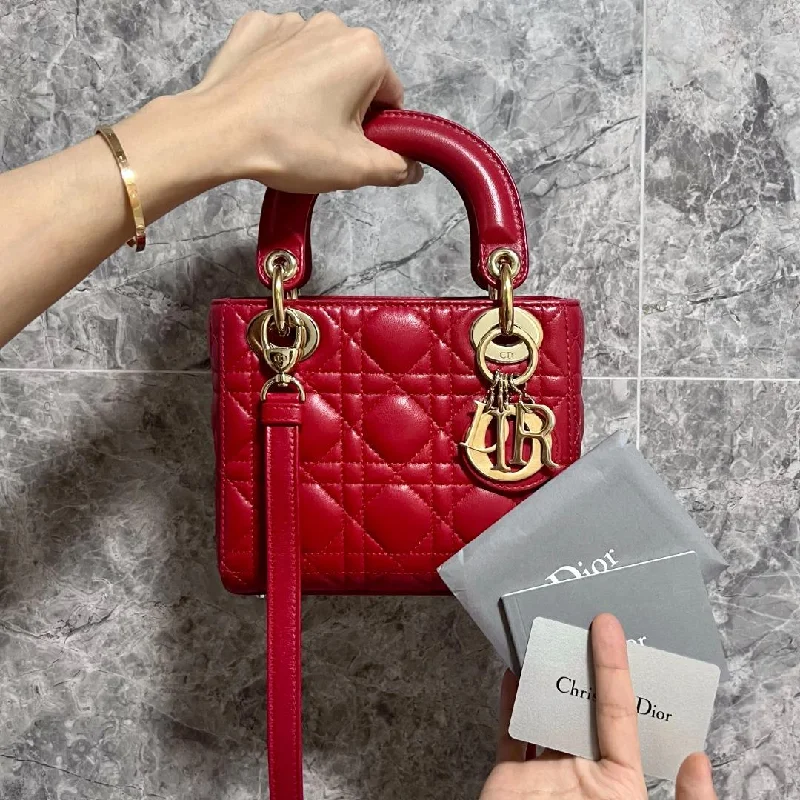 Lady Mini Lambskin Red GHW