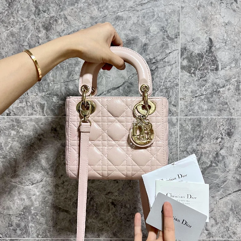 LNIB  Lady Mini Lambskin Sakura Pink GHW