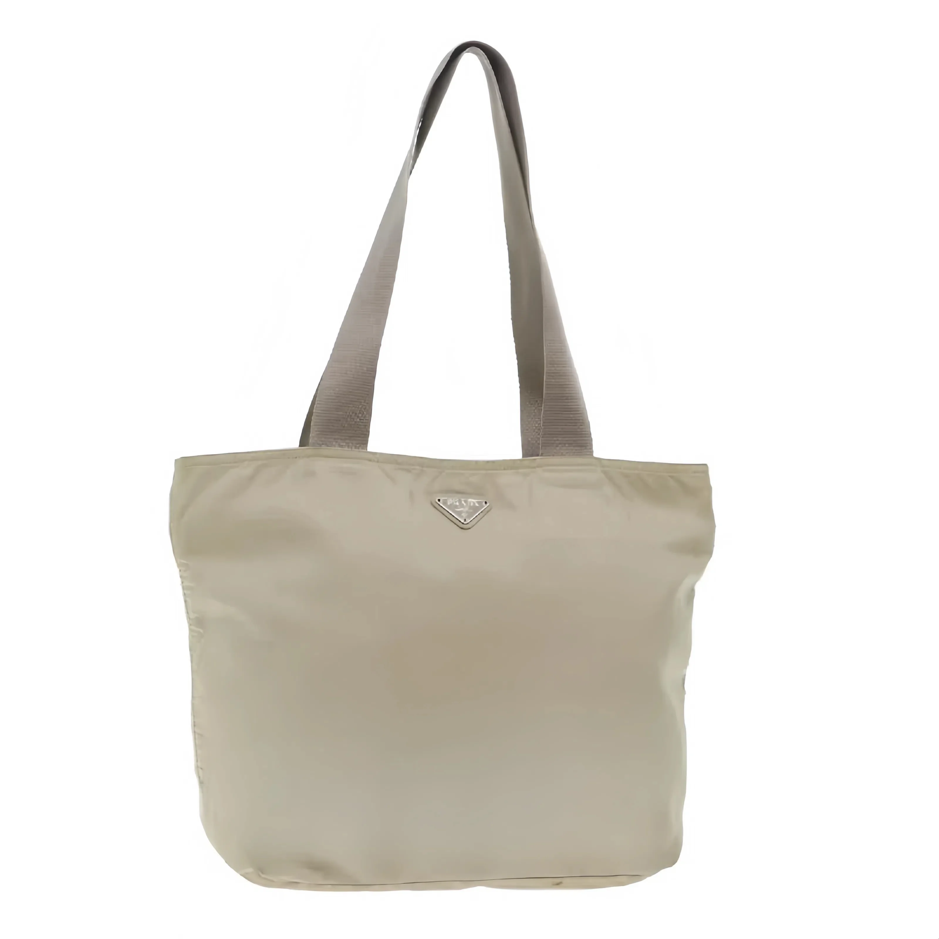 PRADA Hand Bag Nylon Beige  79636